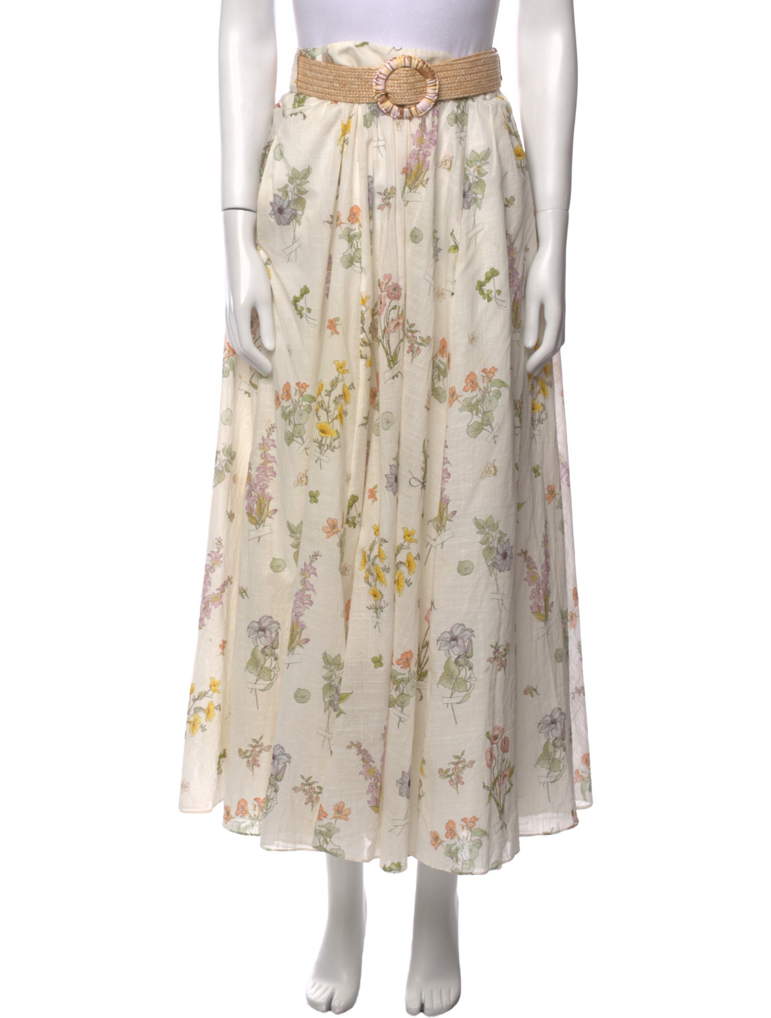 Zimmermann Floral Print Midi Length Skirt