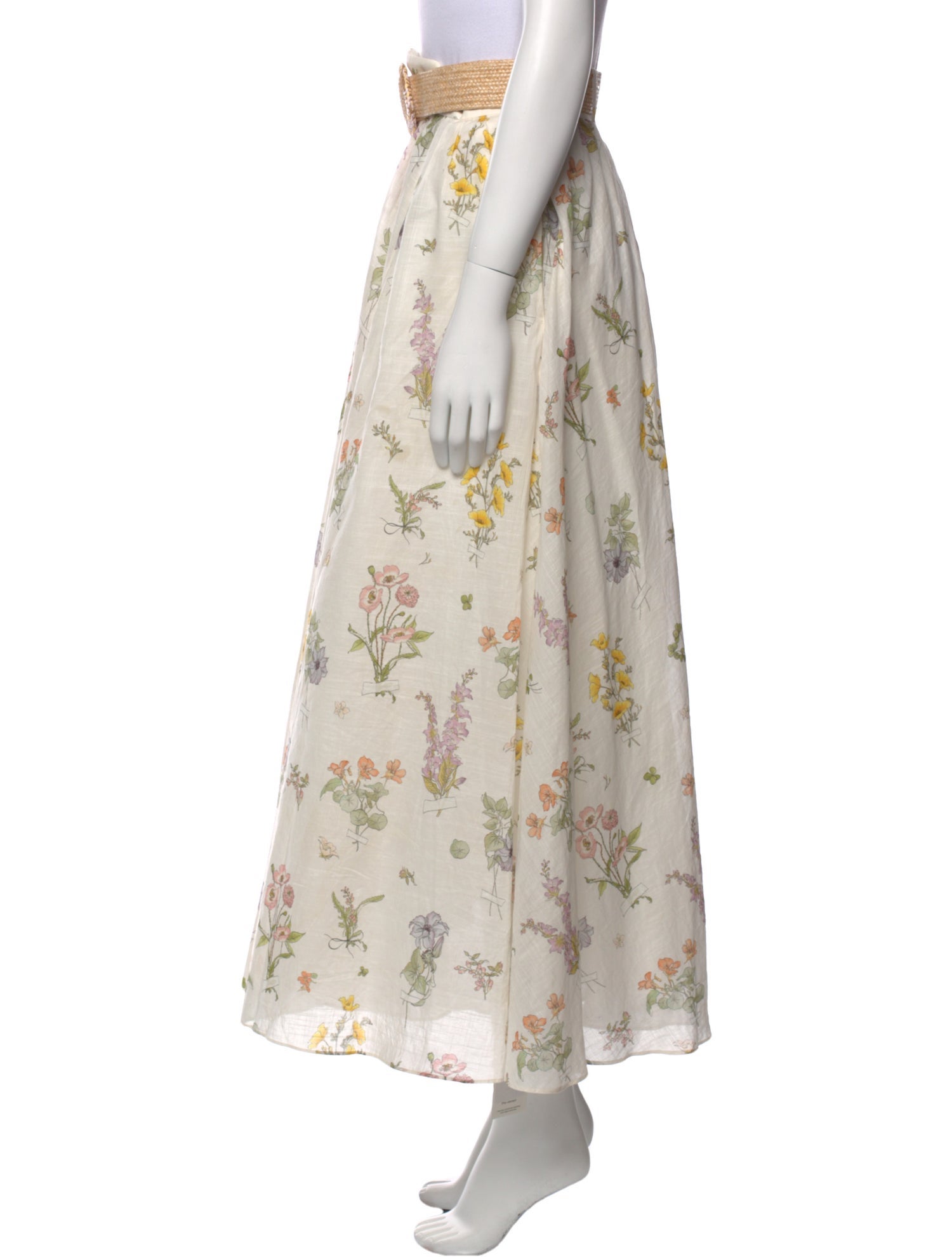 Zimmermann Floral Print Midi Length Skirt