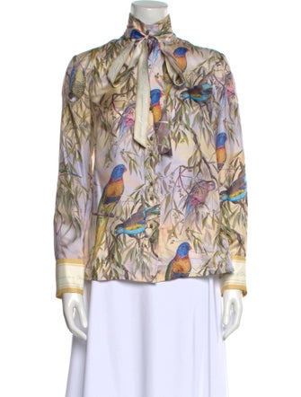 Zimmermann Silk Printed Button-Up Top
