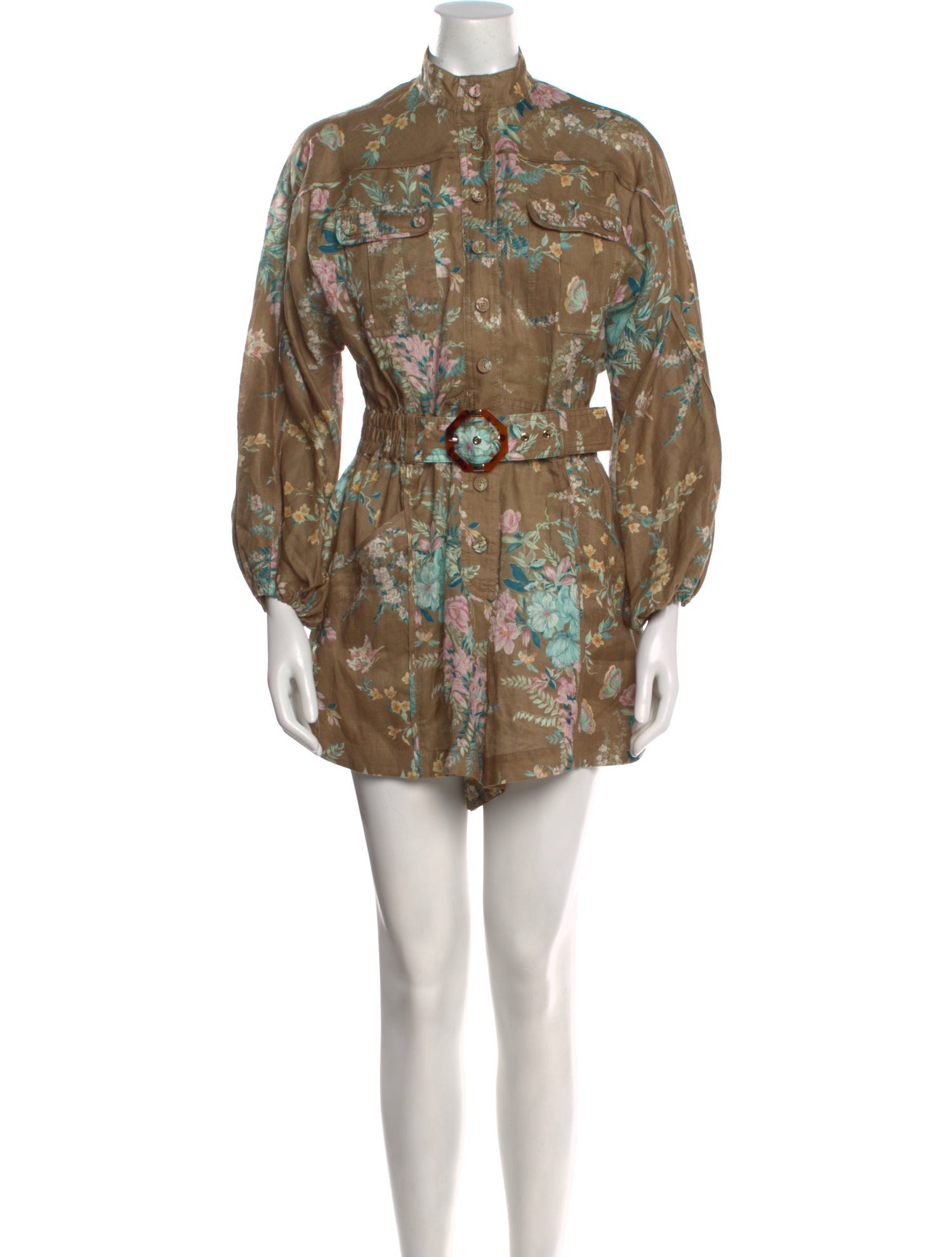 Zimmermann Linen Floral Print Romper