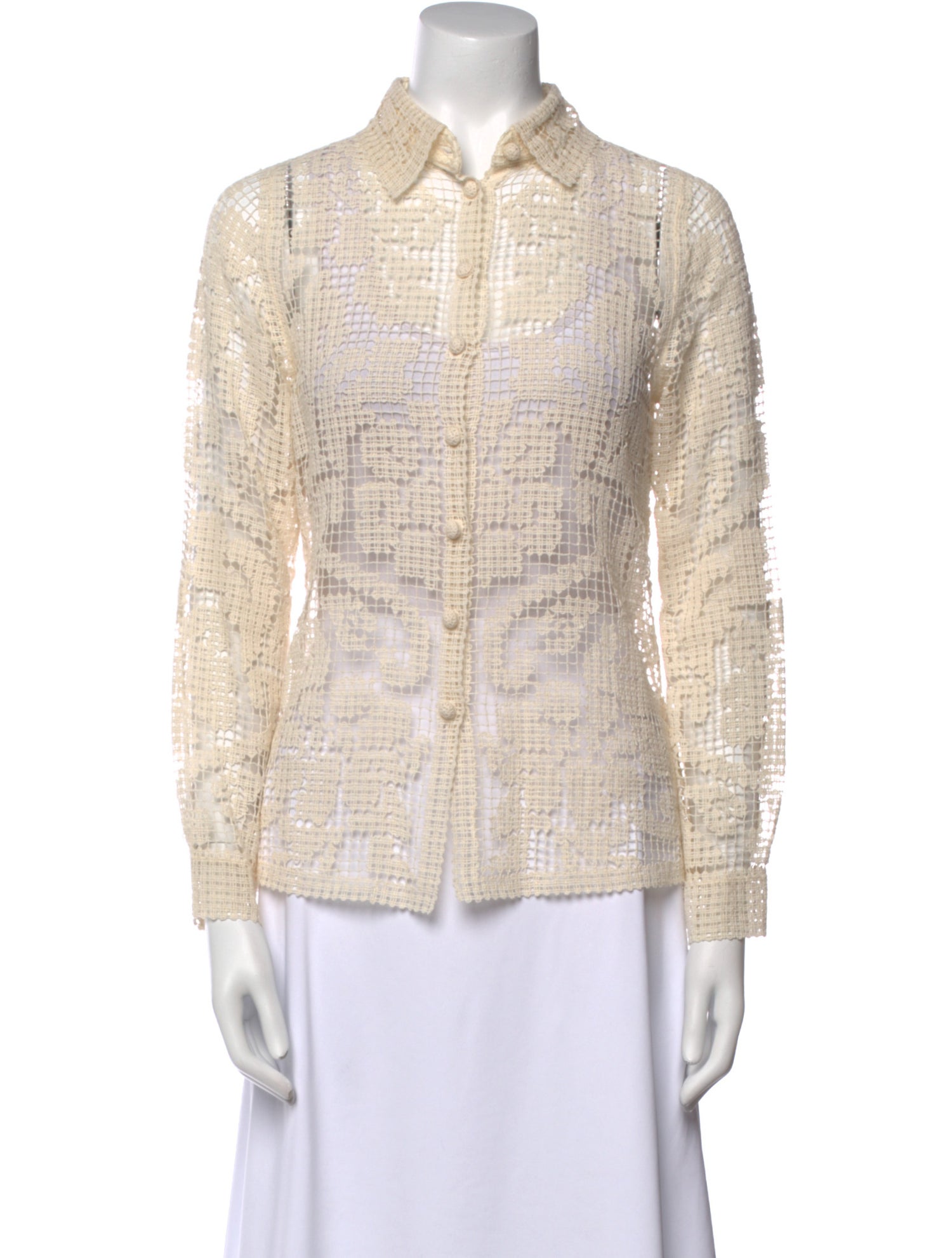 Zimmermann Patterned Long Sleeve Button-Up Top