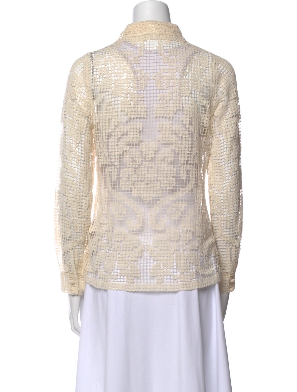 Zimmermann Button-Up Top Neutrals Patterned Scall… - image 3