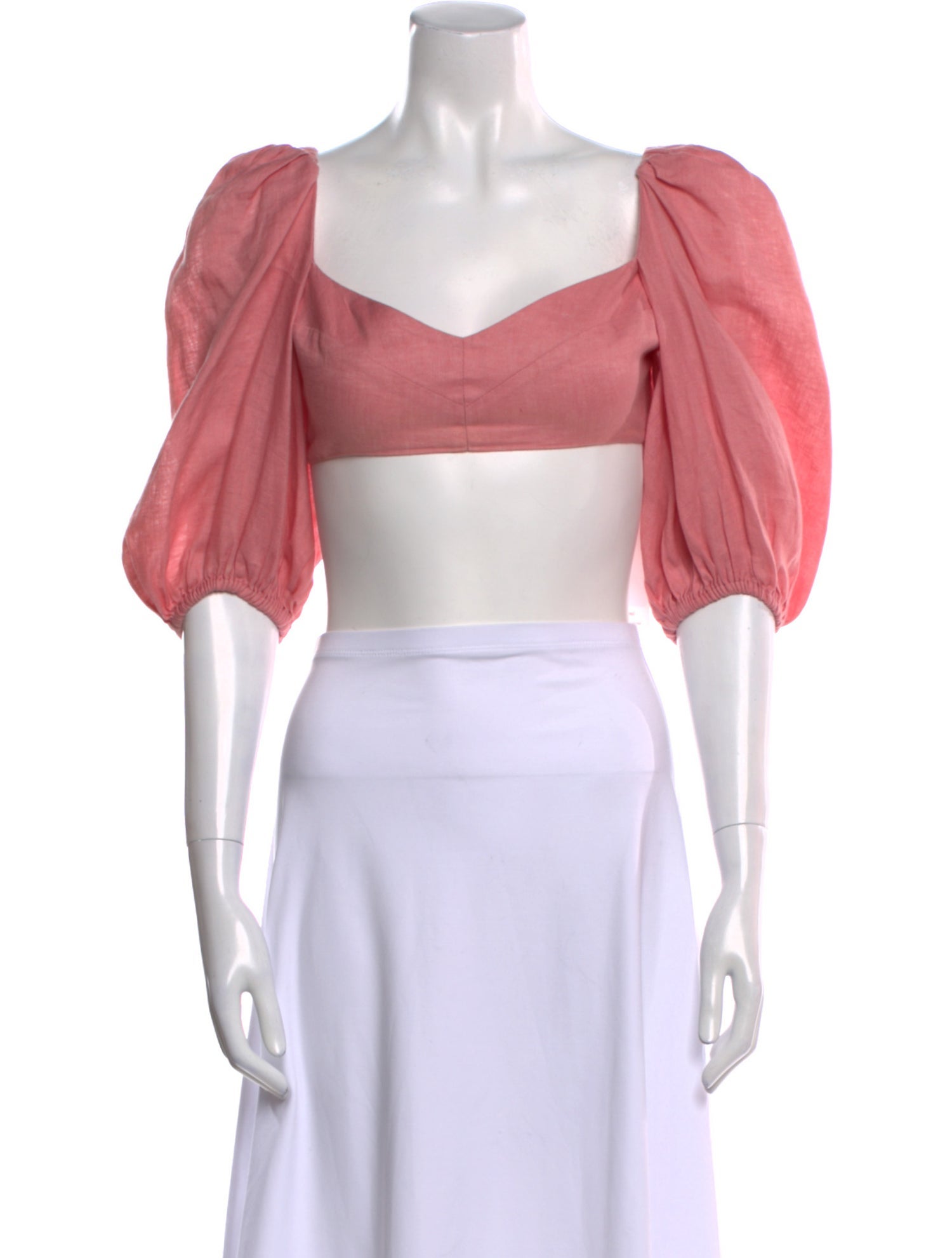 Zimmermann Linen Square Neckline Crop Top