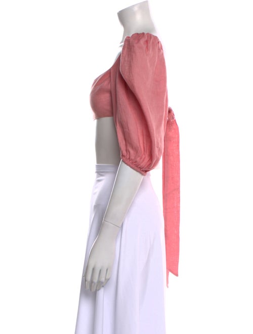 Zimmermann Linen Square Neckline Crop Top