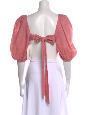 Zimmermann Linen Square Neckline Crop Top