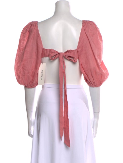 Zimmermann Linen Square Neckline Crop Top