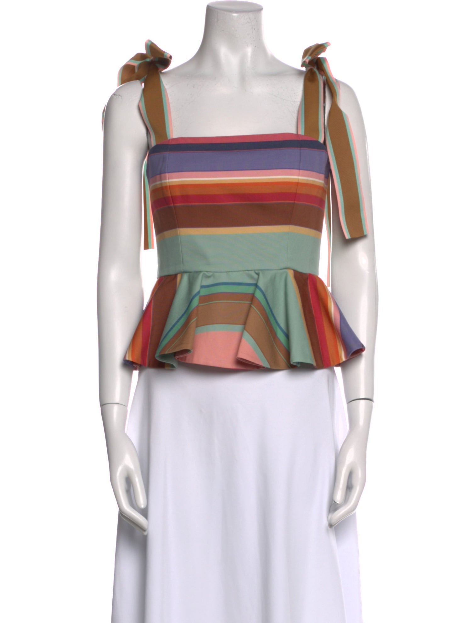 Zimmermann Striped Square Neckline Crop Top