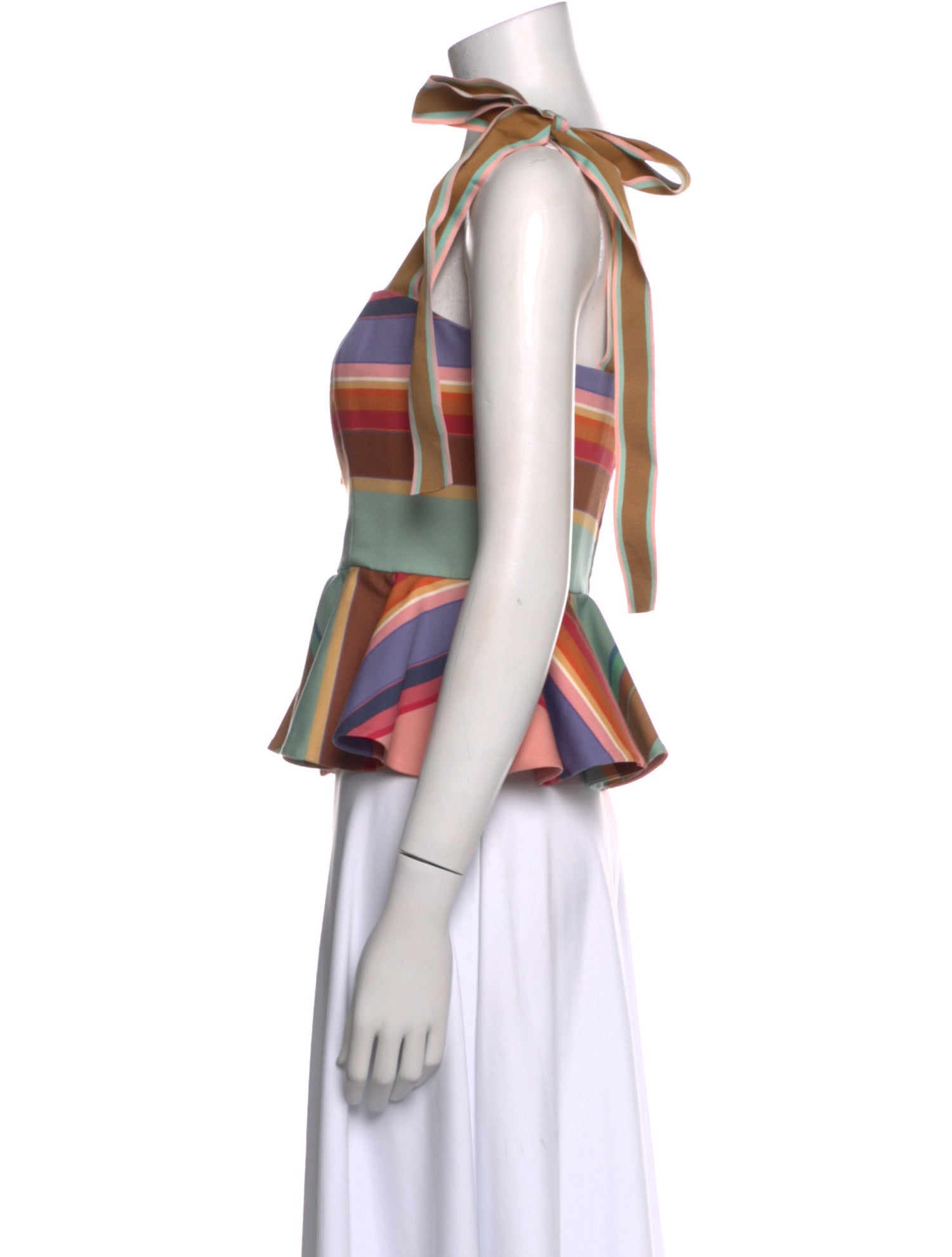 Zimmermann Striped Square Neckline Crop Top