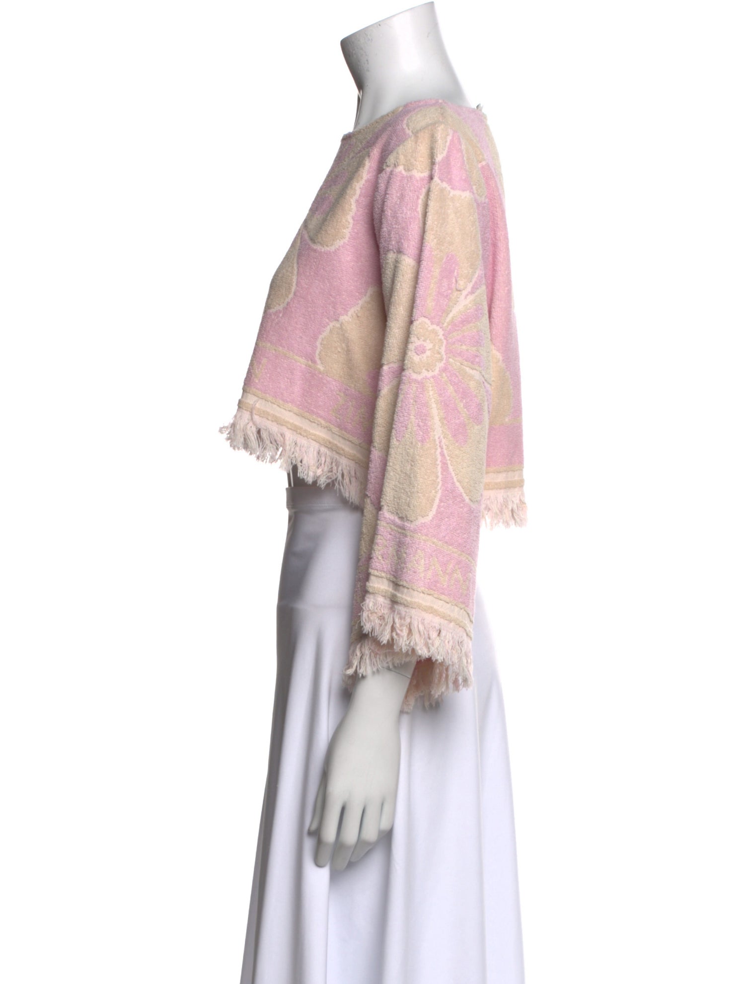 Zimmermann Floral Print Bateau Neckline Crop Top