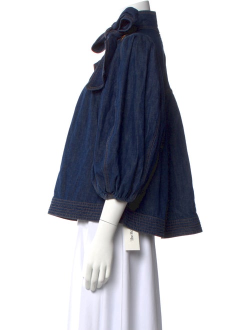 Zimmermann Tie Neck Three-Quarter Sleeve Blouse