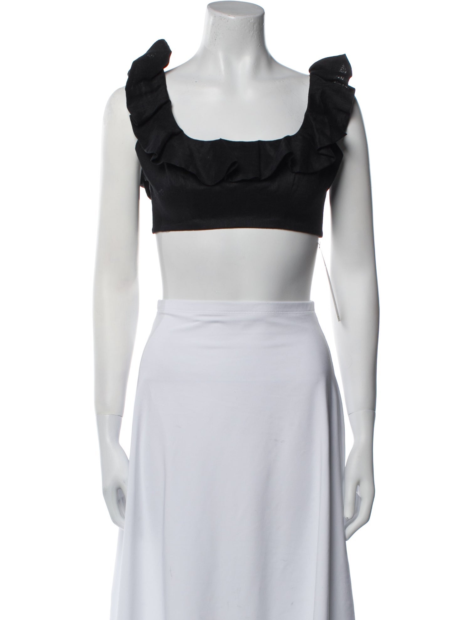 Zimmermann Linen Square Neckline Crop Top