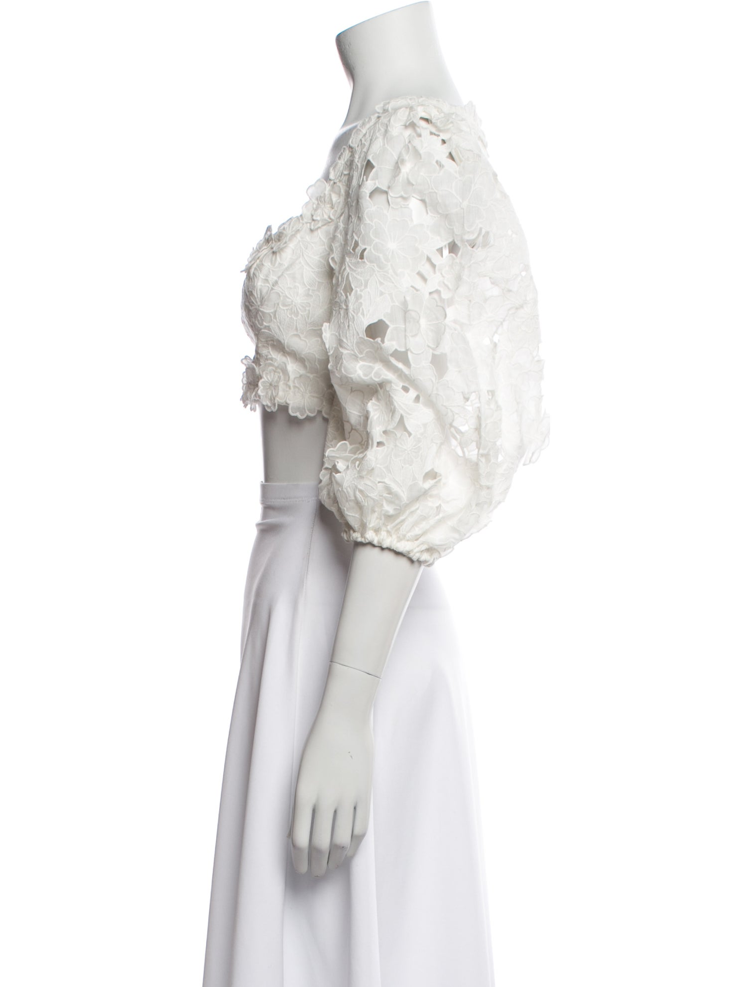 Zimmermann Square Neckline Three-Quarter Sleeve Crop Top w/ Tags