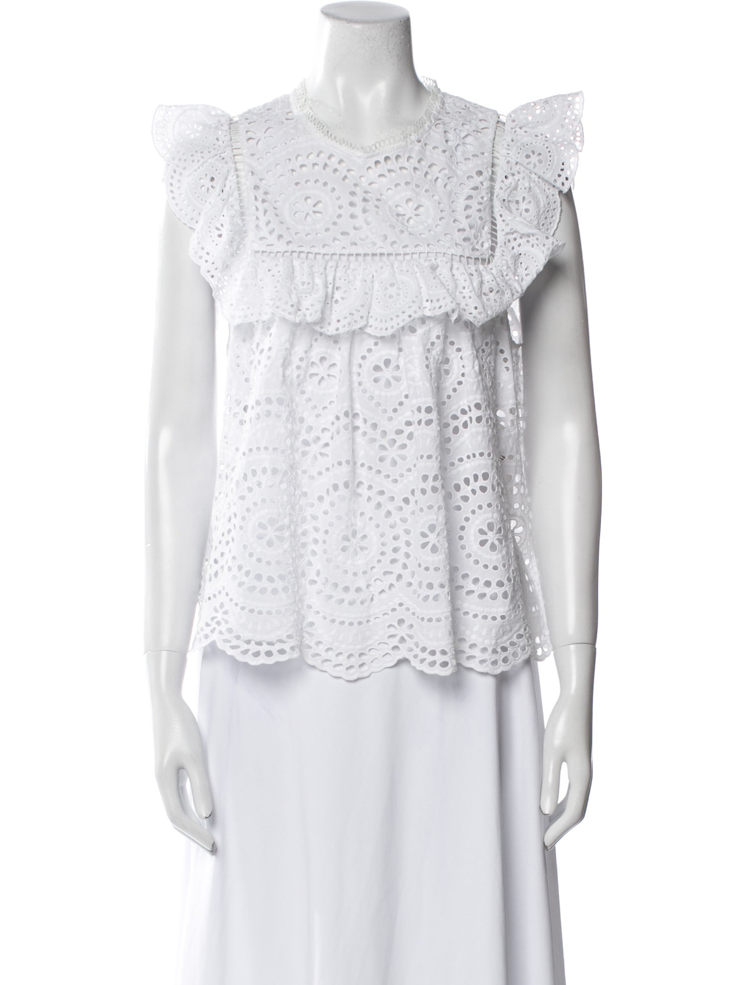 Zimmermann Lace Pattern Crew Neck Blouse