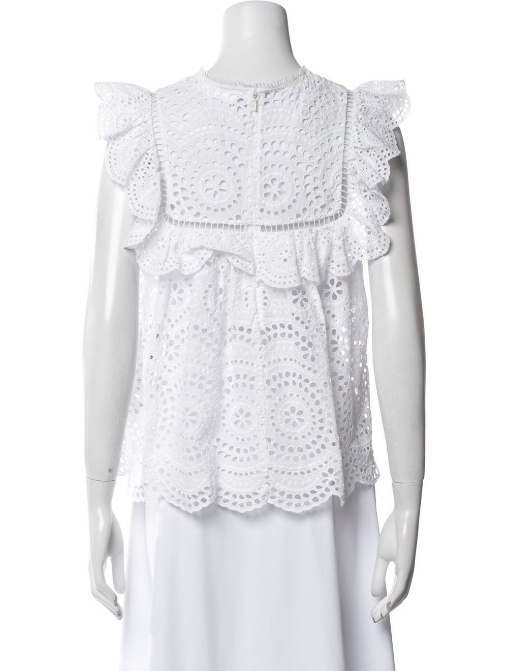 Zimmermann Blouse White Lace Pattern Scalloped, E… - image 3