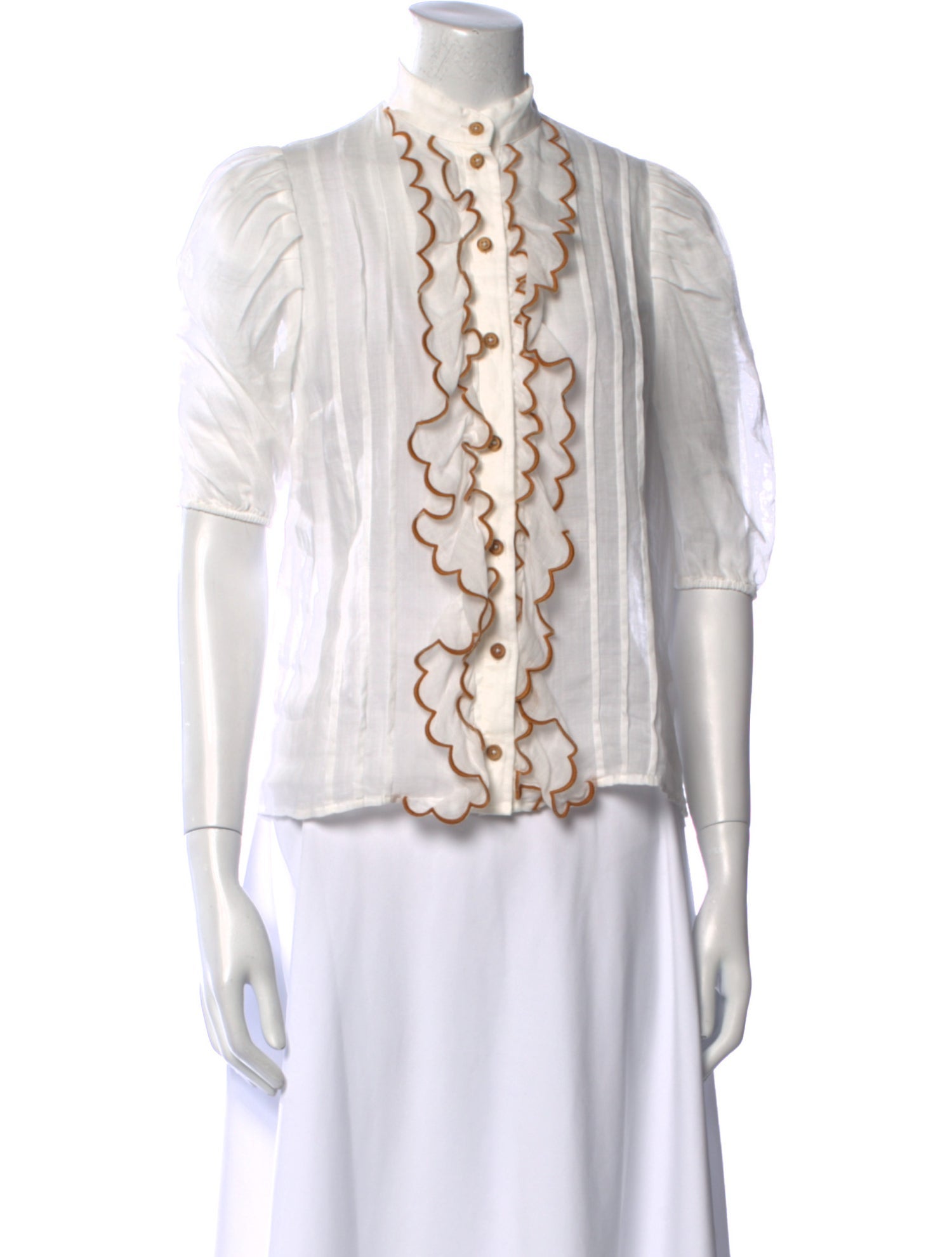 Zimmermann Linen Mock Neck Blouse