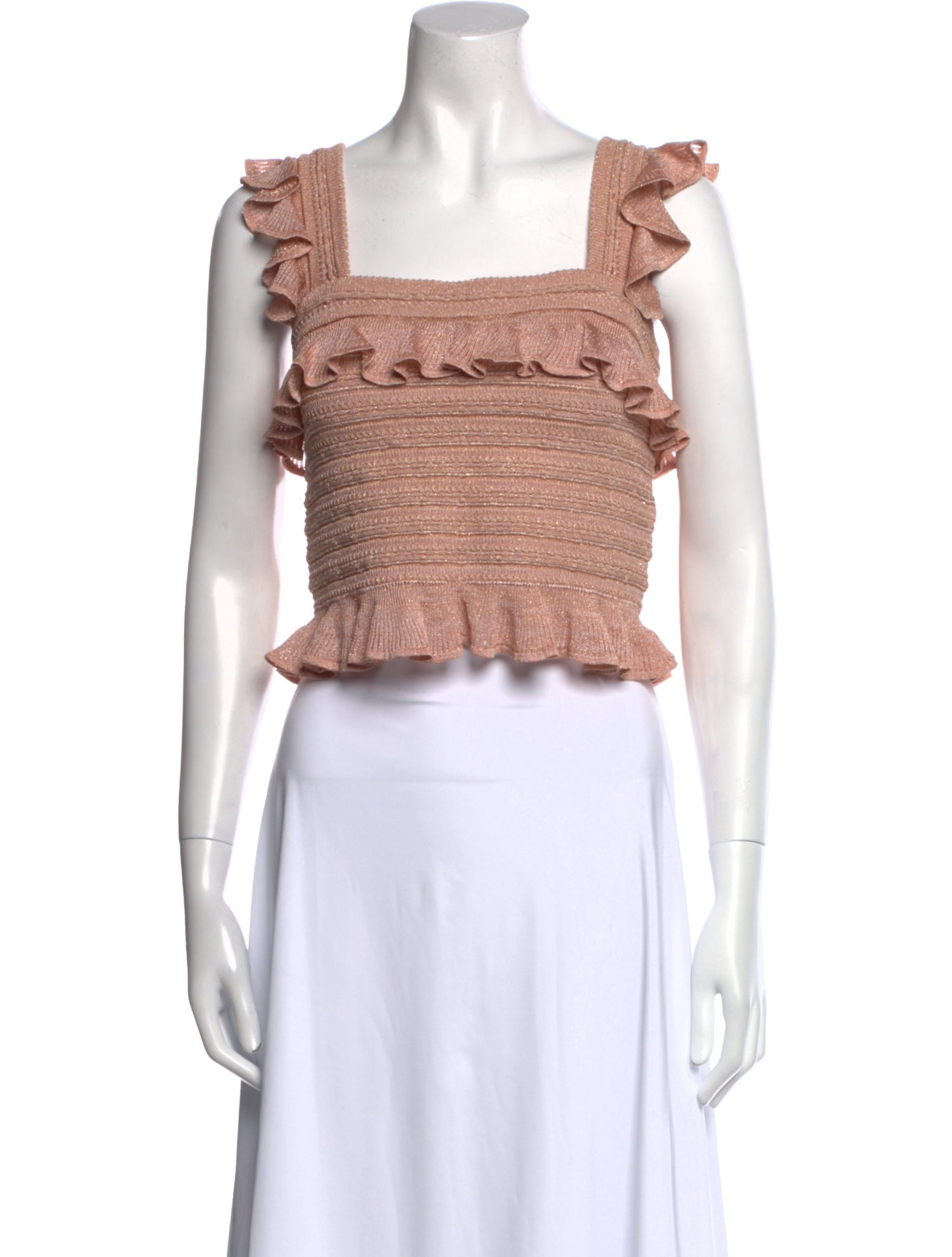 Zimmermann Square Neckline Sleeveless Crop Top
