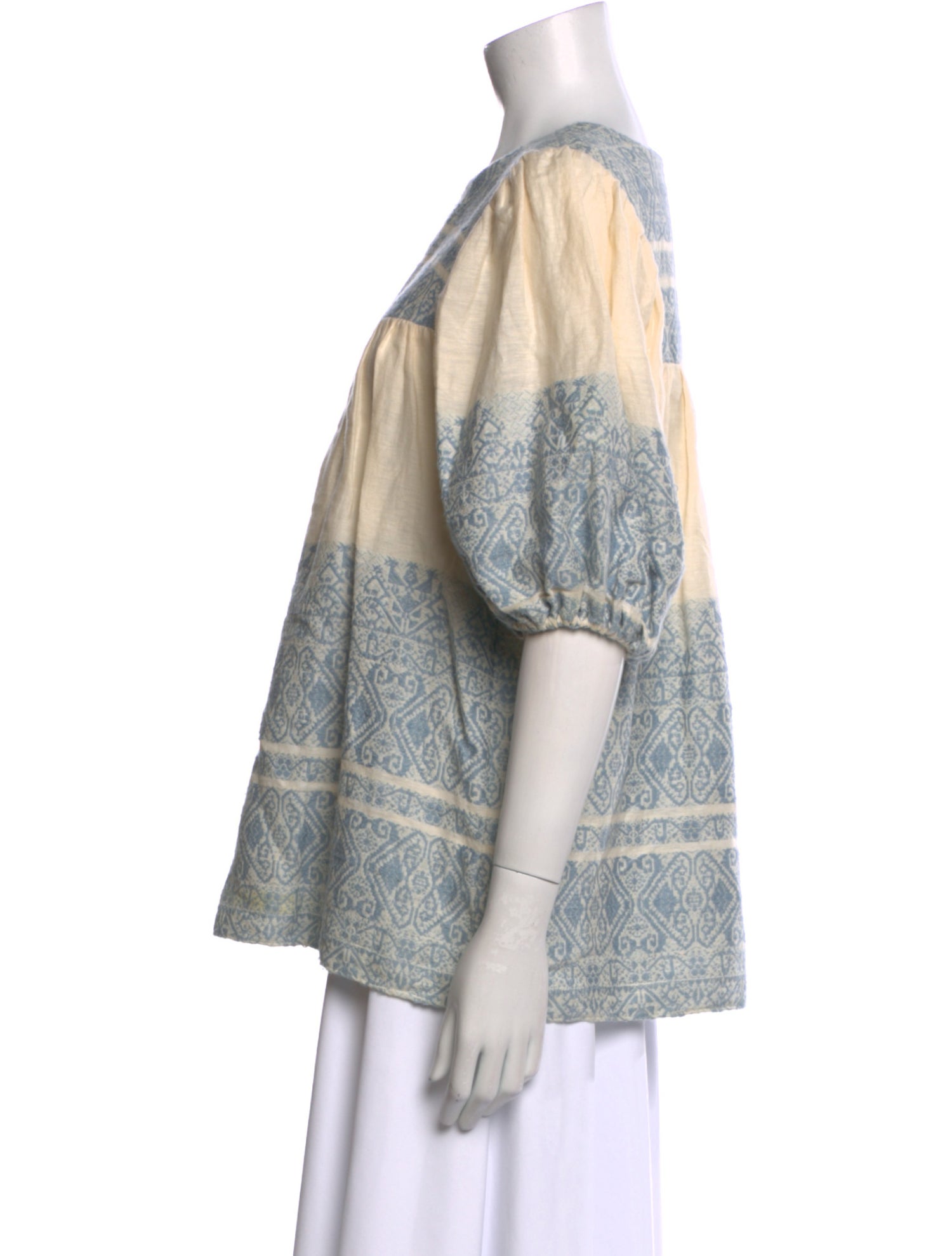 Zimmermann Printed Scoop Neck Blouse