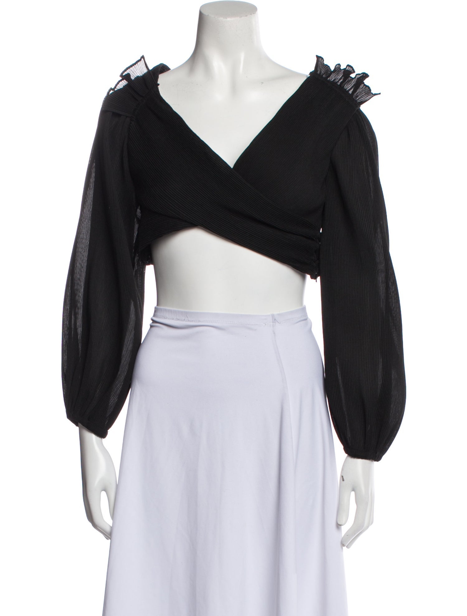 Zimmermann V-Neck Long Sleeve Crop Top w/ Tags