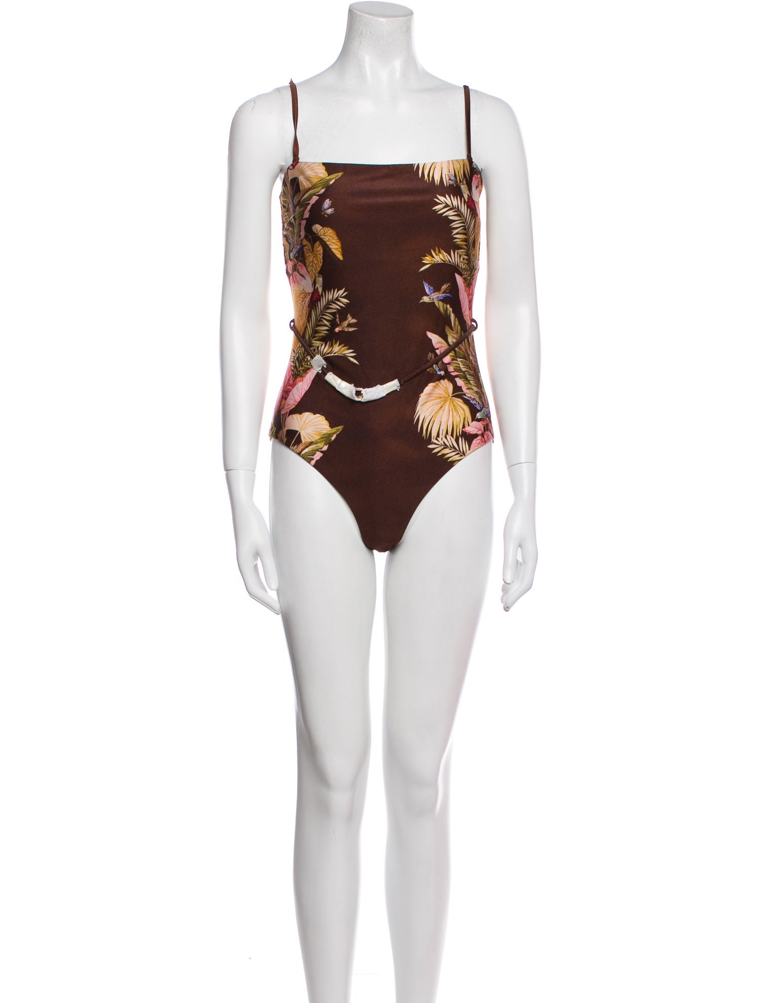 Zimmermann Printed Chain-Link Accents One-Piece w/ Tags