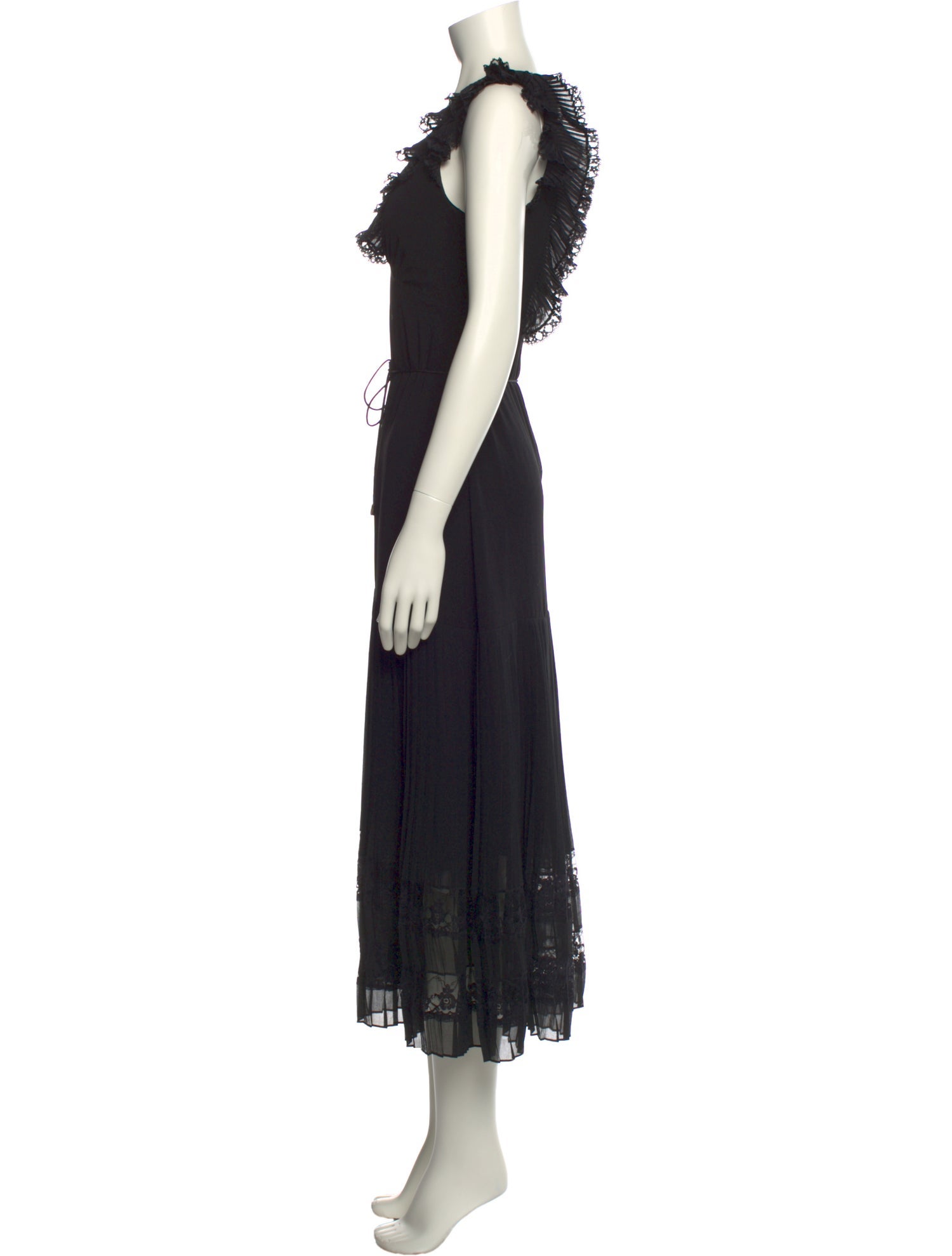 Zimmermann V-Neck Midi Length Dress - Black Dresses, Clothing - WZI191578