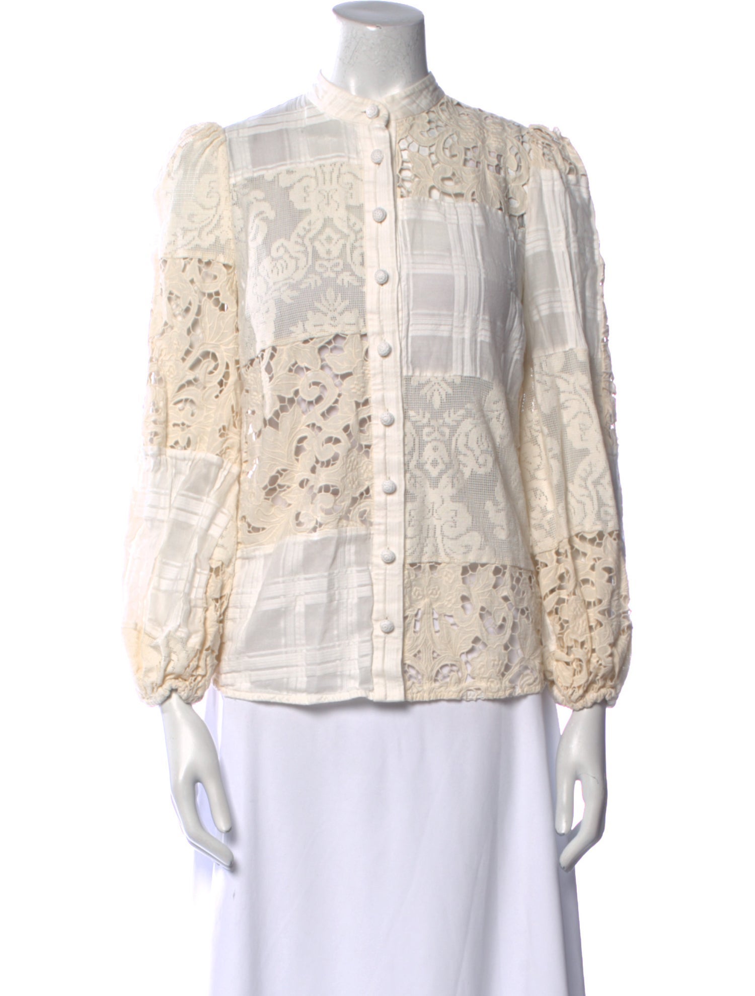 Zimmermann Printed Mock Neck Blouse