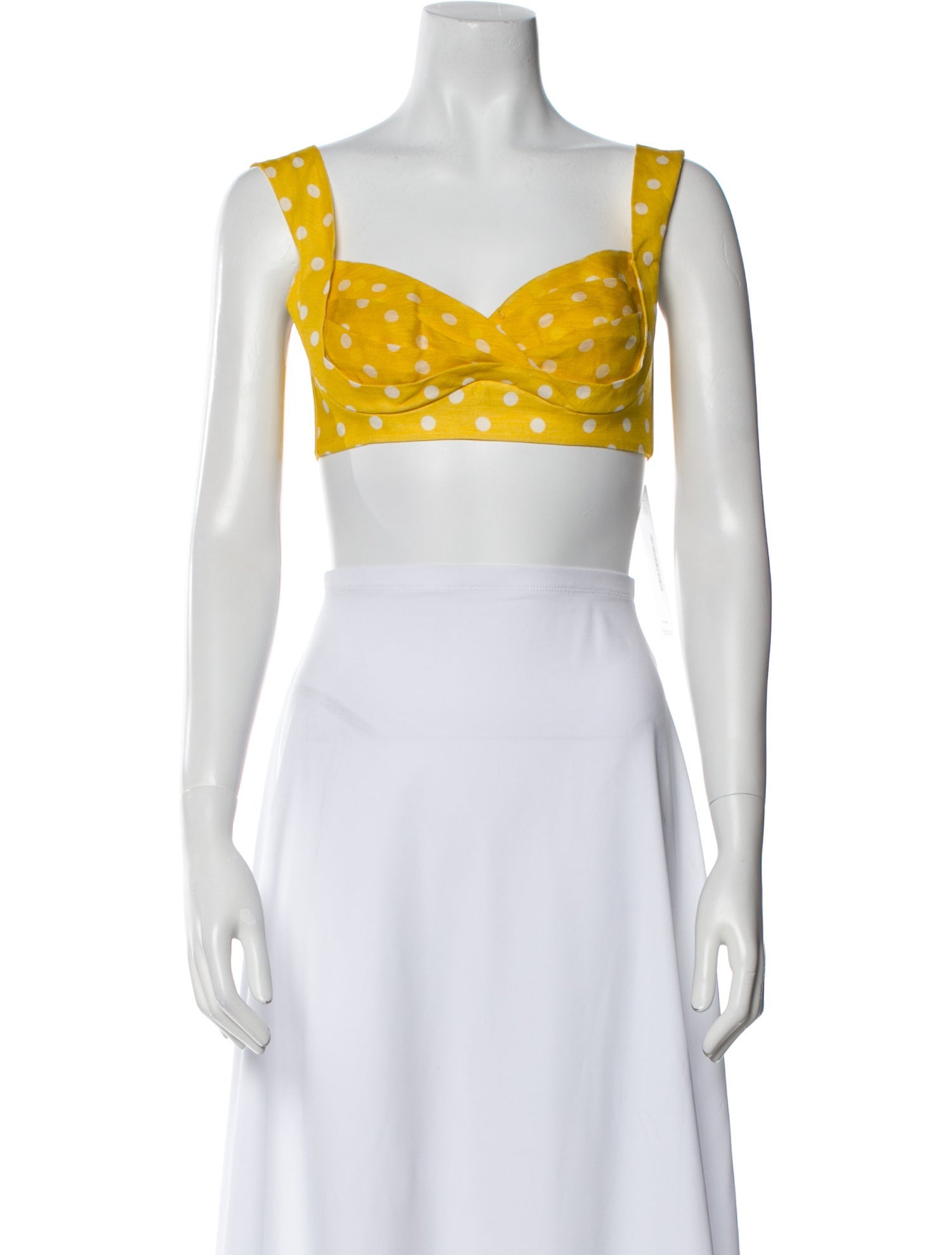 Zimmermann Linen Polka Dot Print Crop Top