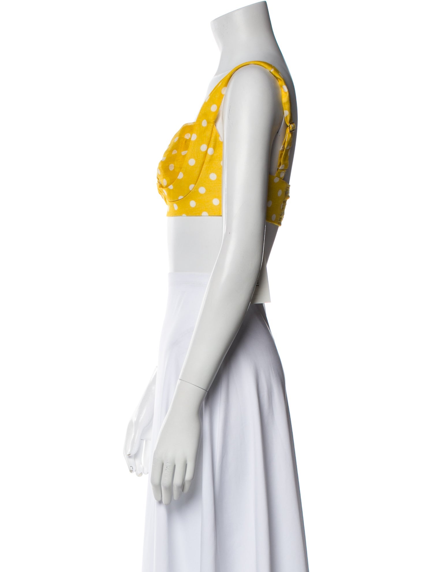 Zimmermann Linen Polka Dot Print Crop Top