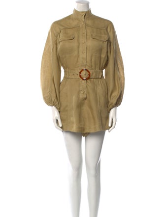 Zimmermann Linen Mock Neck Romper