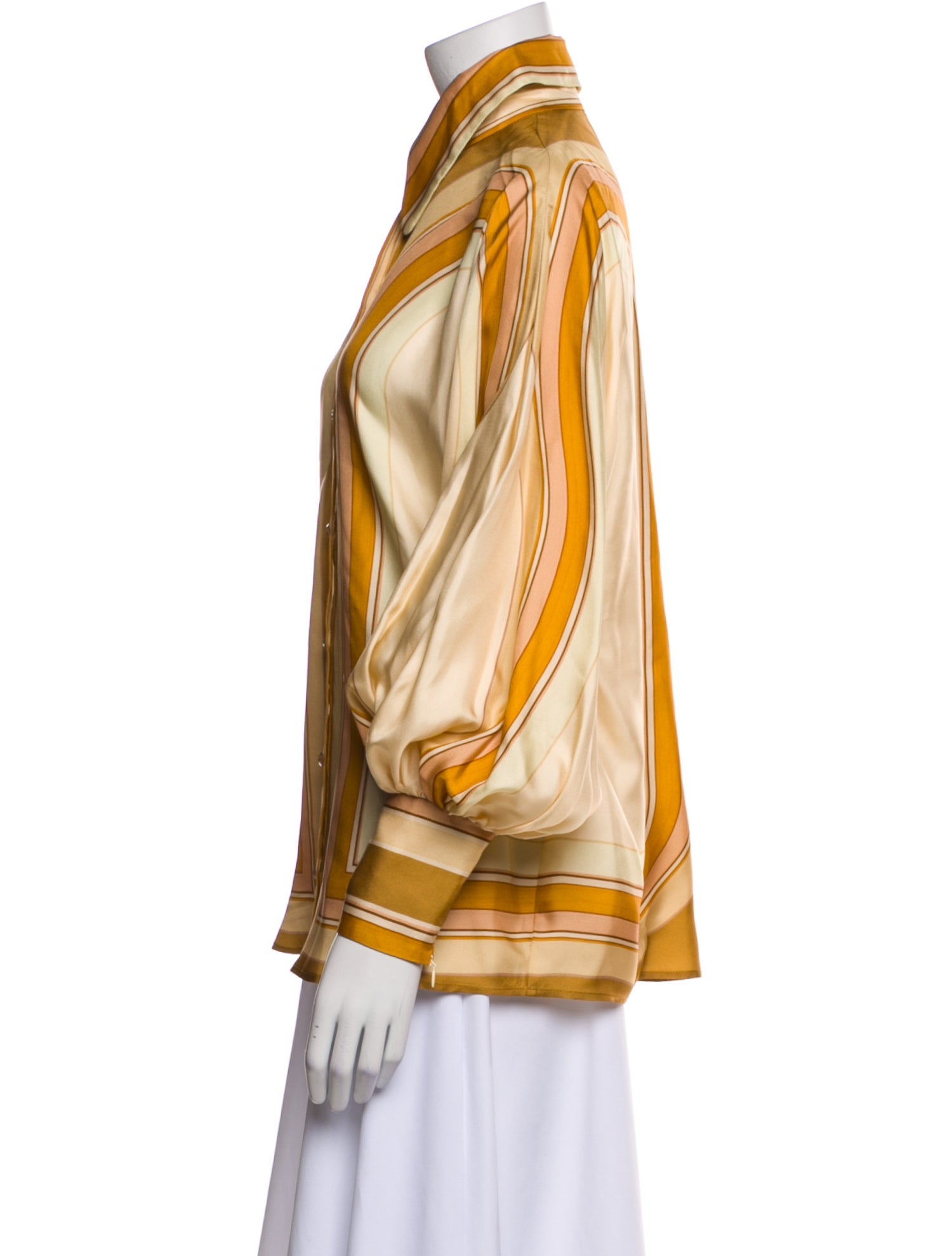 Zimmermann Silk Striped Button-Up Top