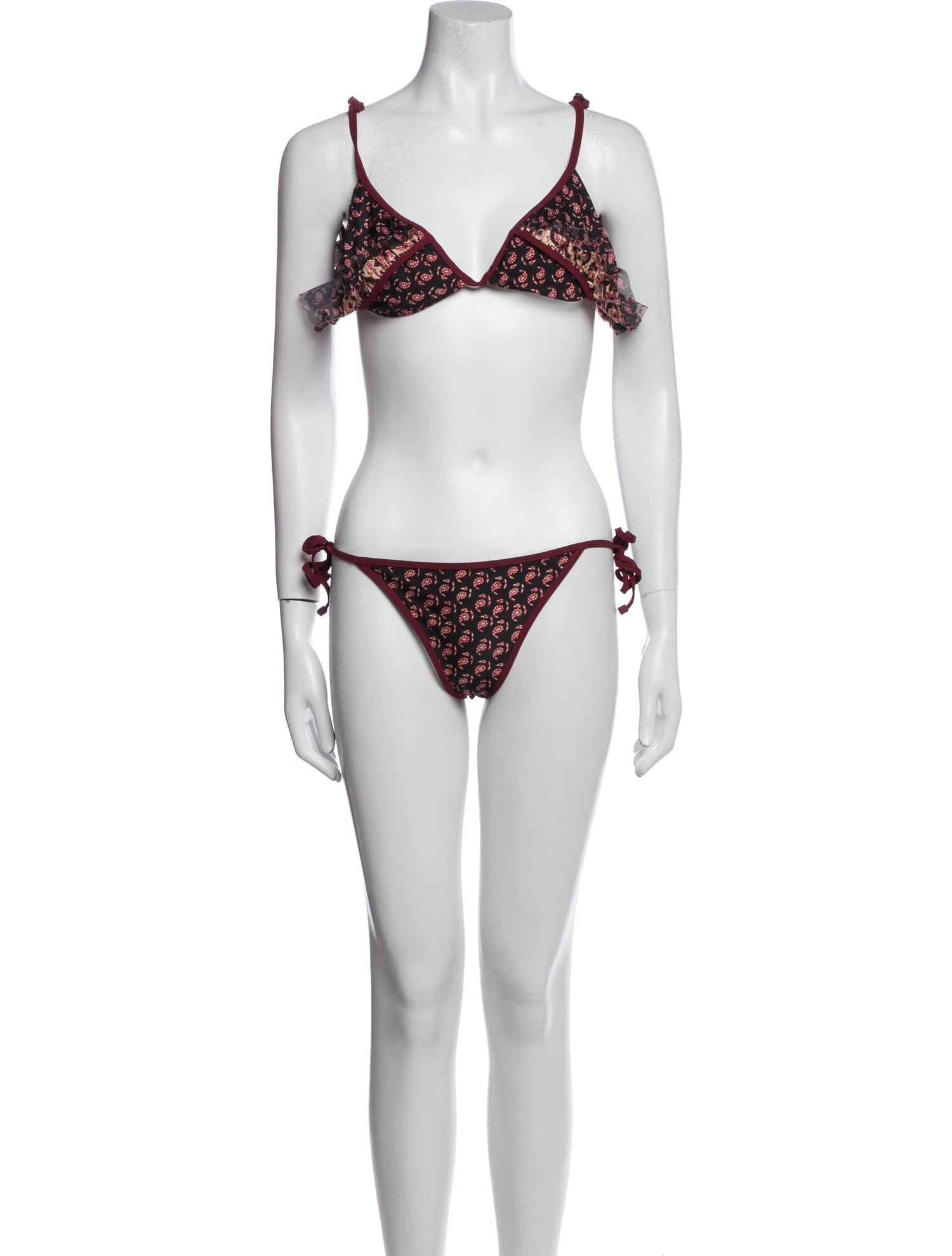 Zimmermann Printed Ruffle Embellishment Bikini