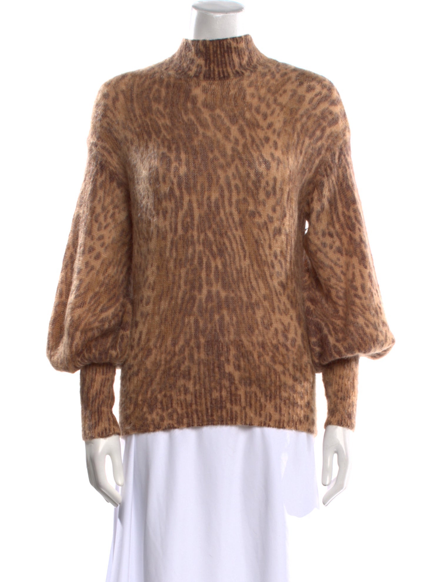 Zimmermann Animal Print Mock Neck Sweater