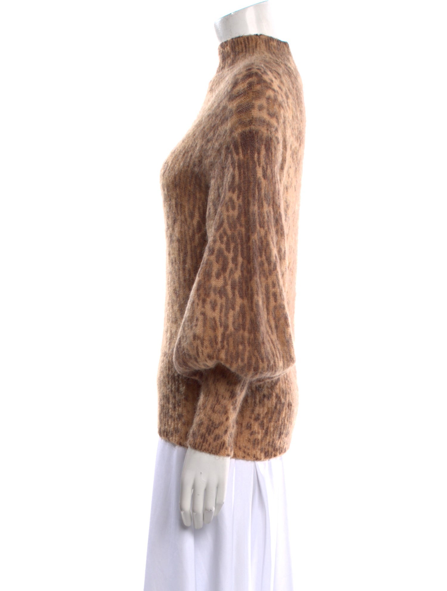 Zimmermann Animal Print Mock Neck Sweater