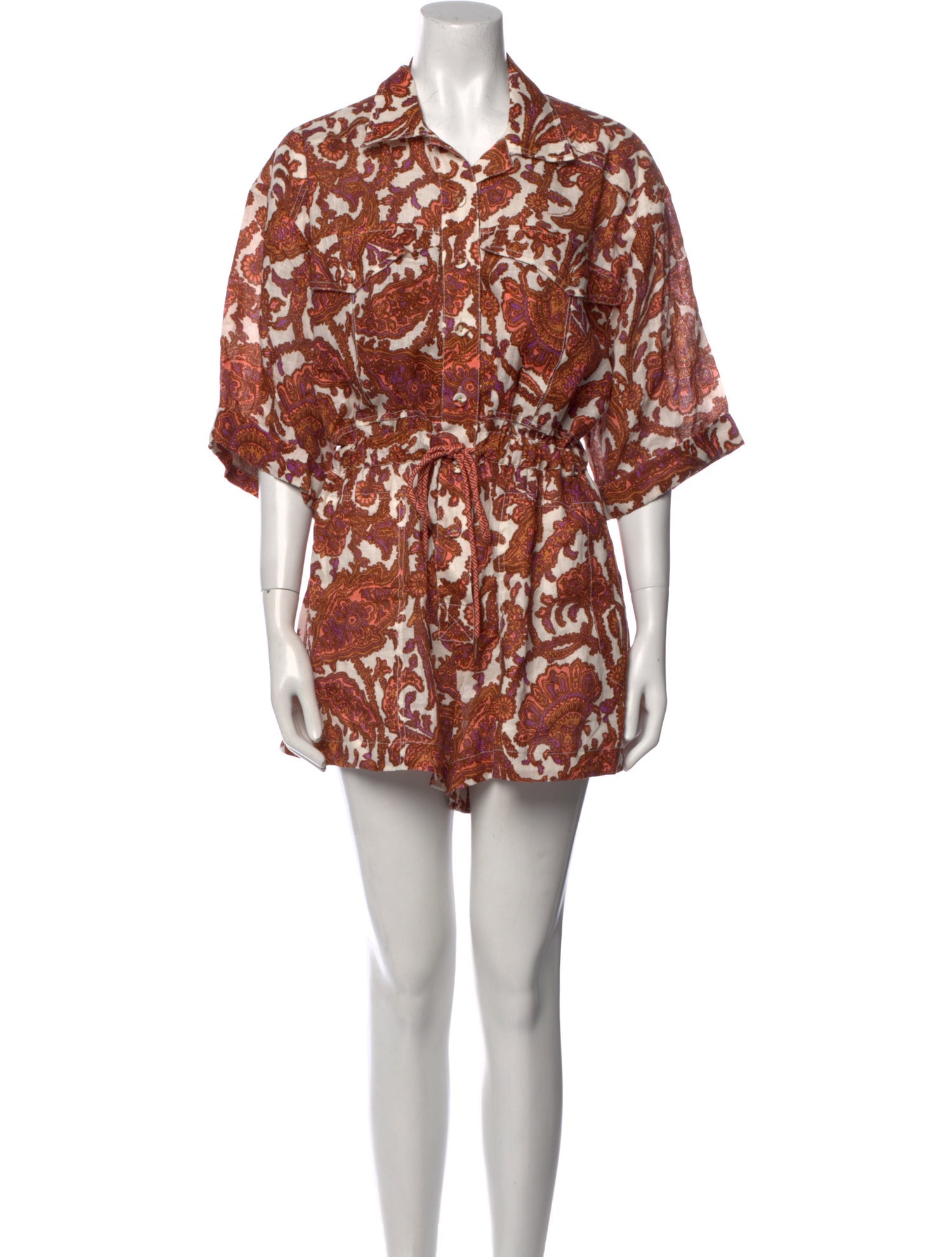 Zimmermann Linen Floral Print Romper
