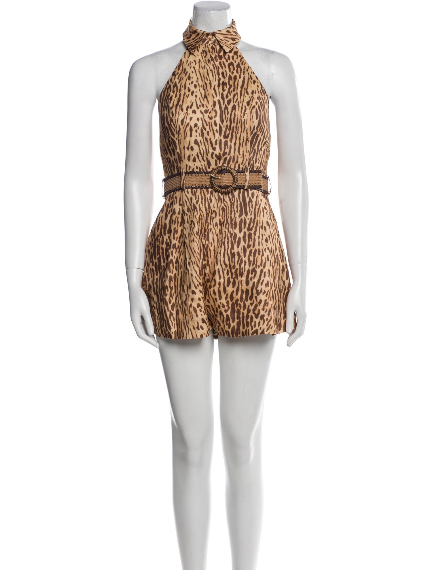 Zimmermann Linen Animal Print Romper