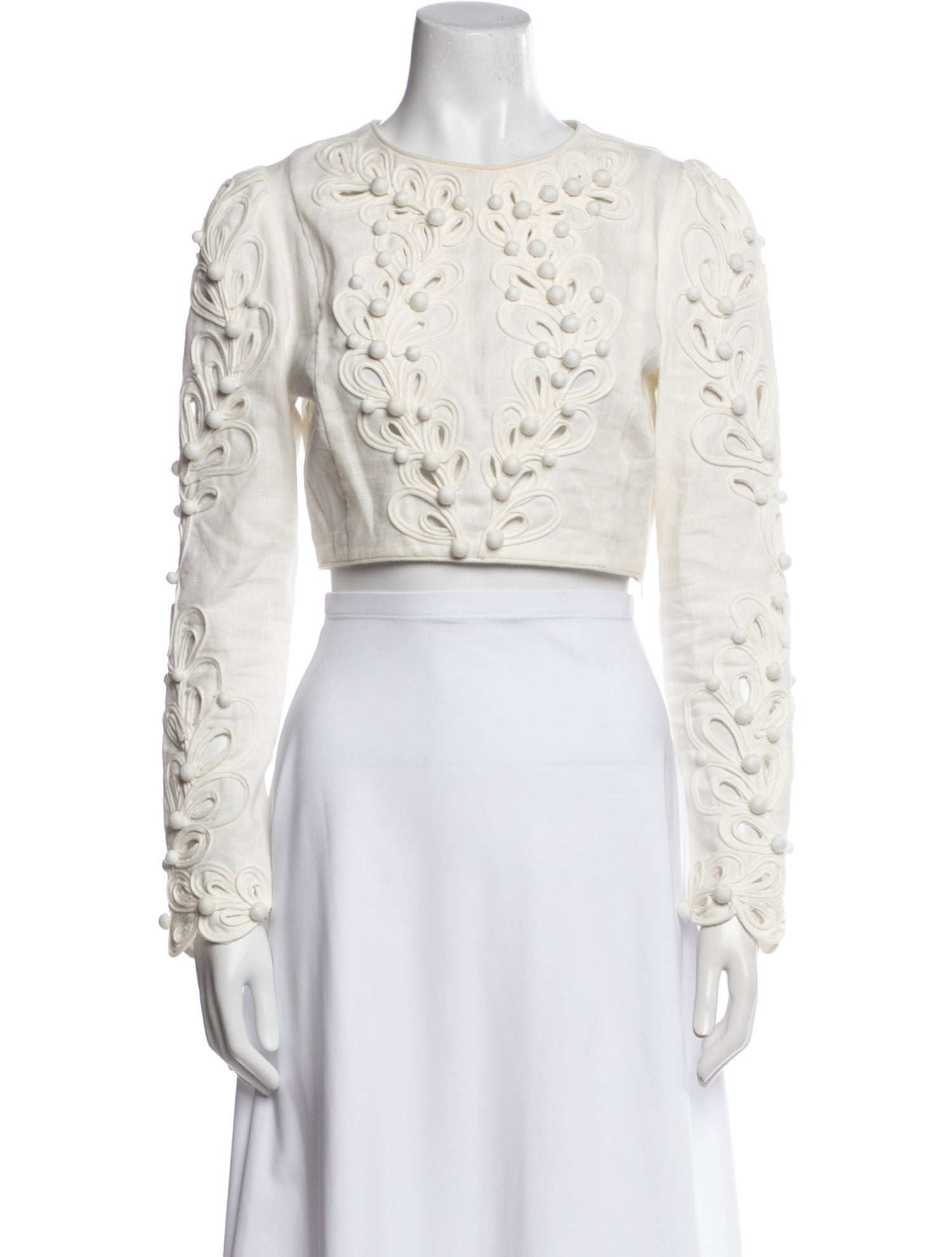 Zimmermann Linen Crew Neck Crop Top