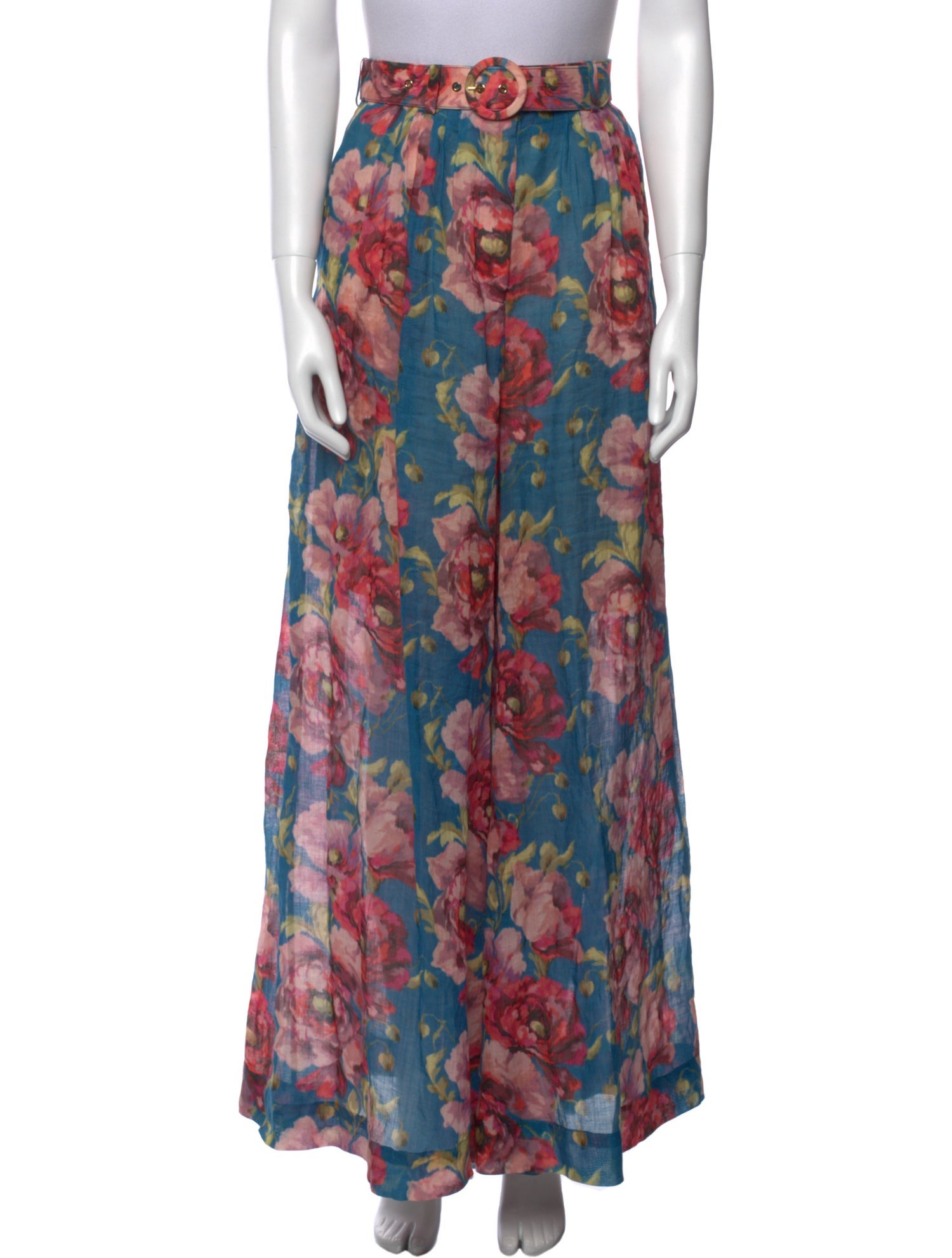 Zimmermann Floral Print Wide Leg Pants