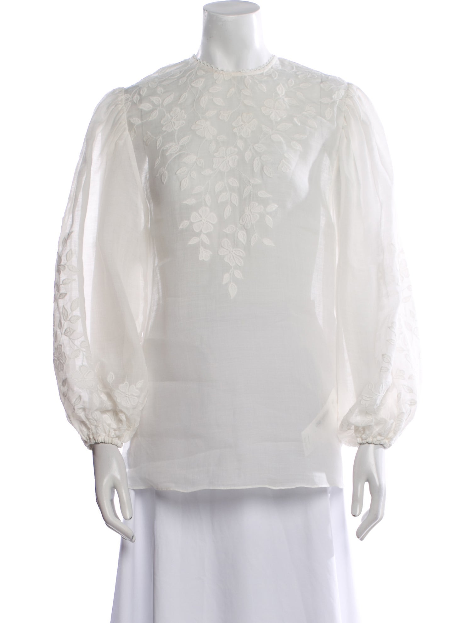 Zimmermann Crew Neck Three-Quarter Sleeve Blouse