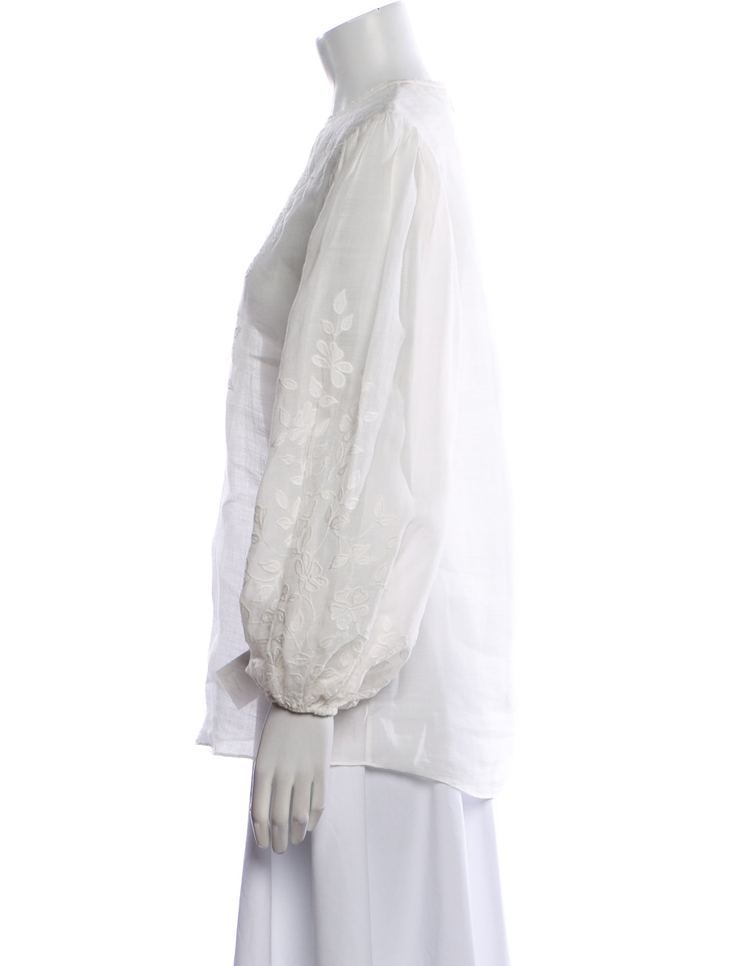 Zimmermann Crew Neck Three-Quarter Sleeve Blouse