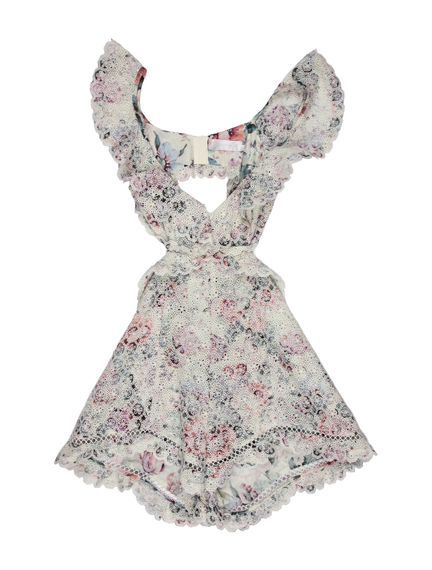 Zimmermann Floral Print V-Neck Romper