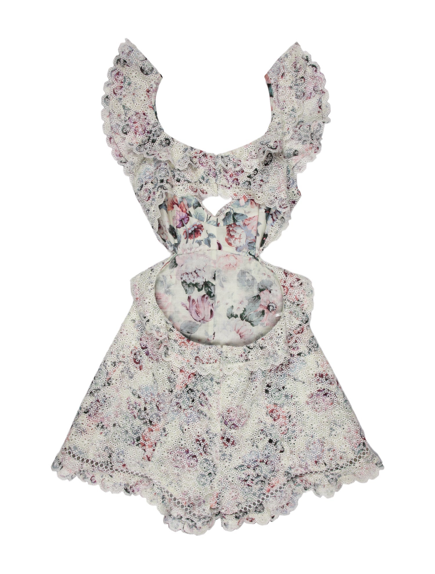 Zimmermann Floral Print V-Neck Romper