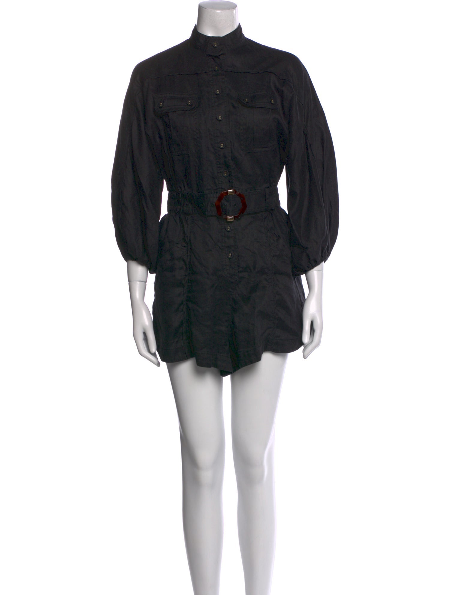 Zimmermann Linen Mock Neck Romper