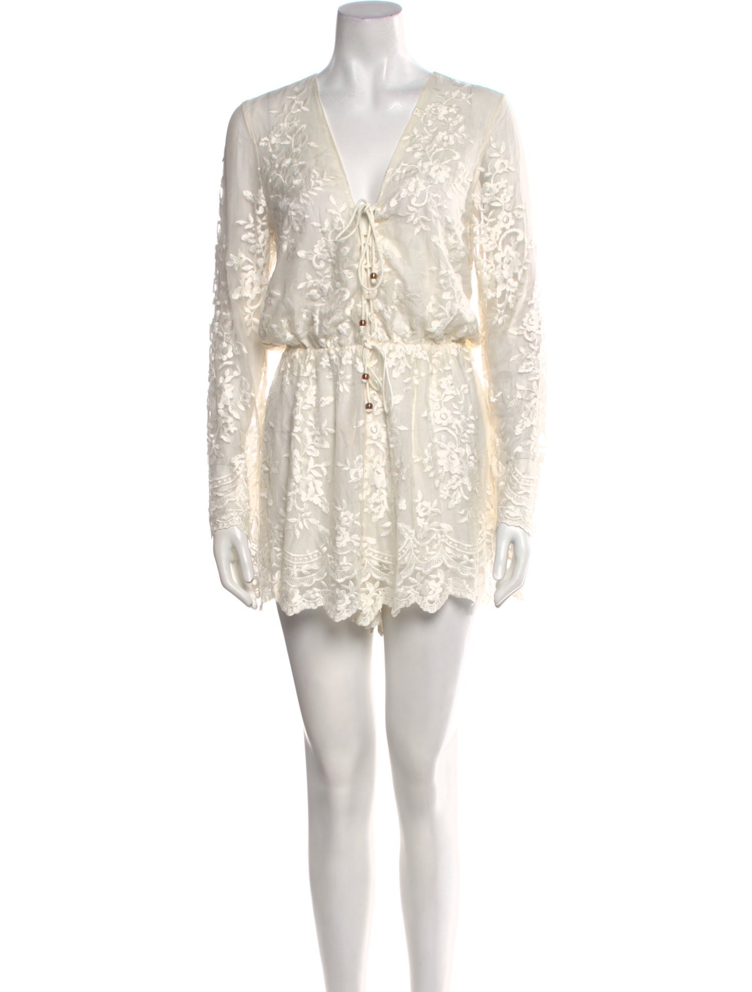 Zimmermann Silk Lace Pattern Romper