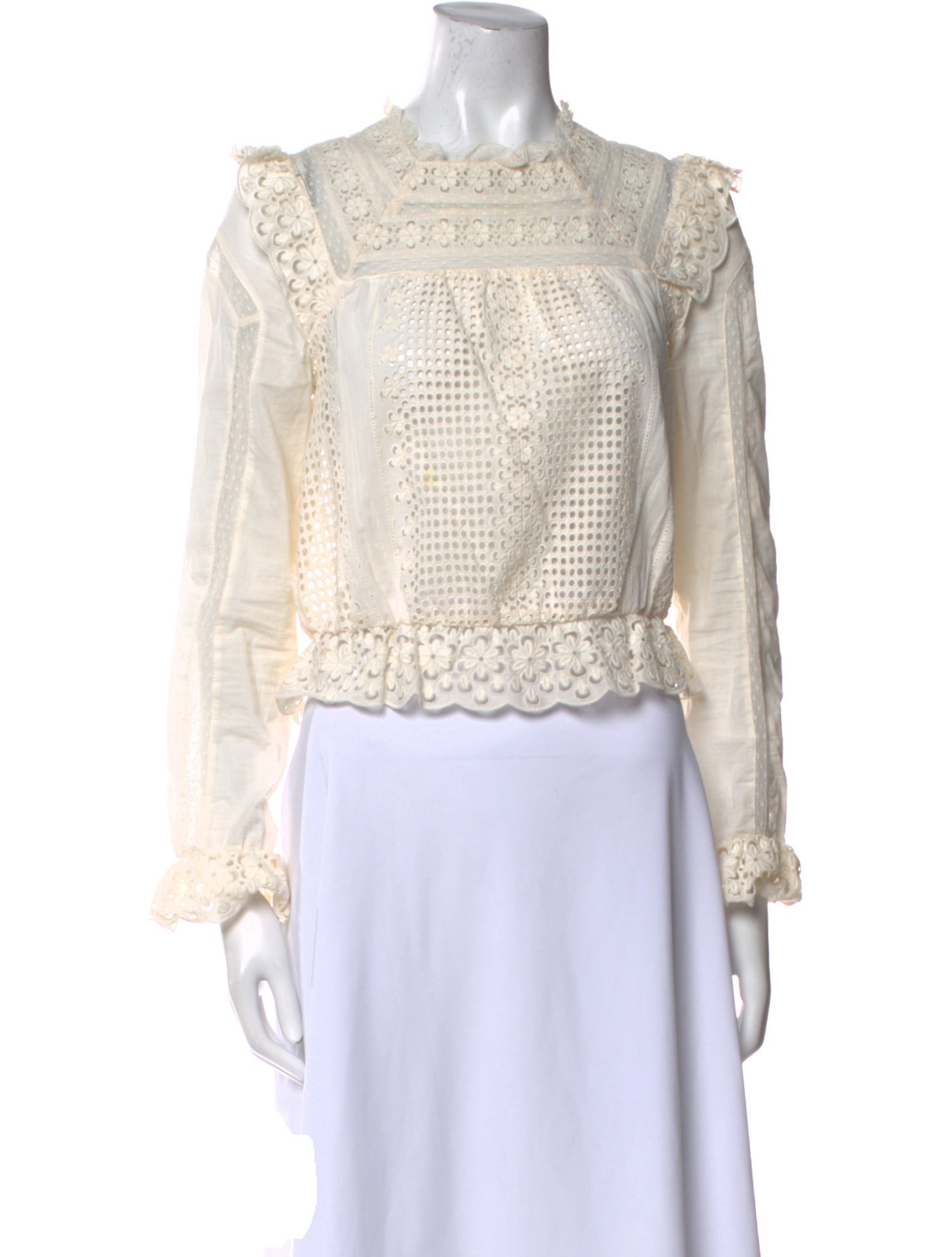 Zimmermann Mock Neck Long Sleeve Top
