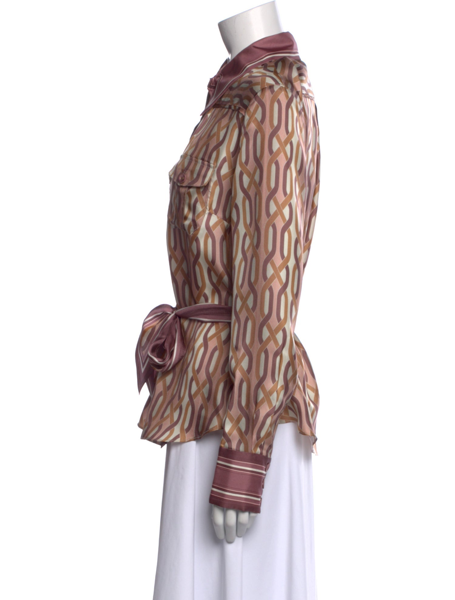 Zimmermann Silk Printed Button-Up Top w/ Tags