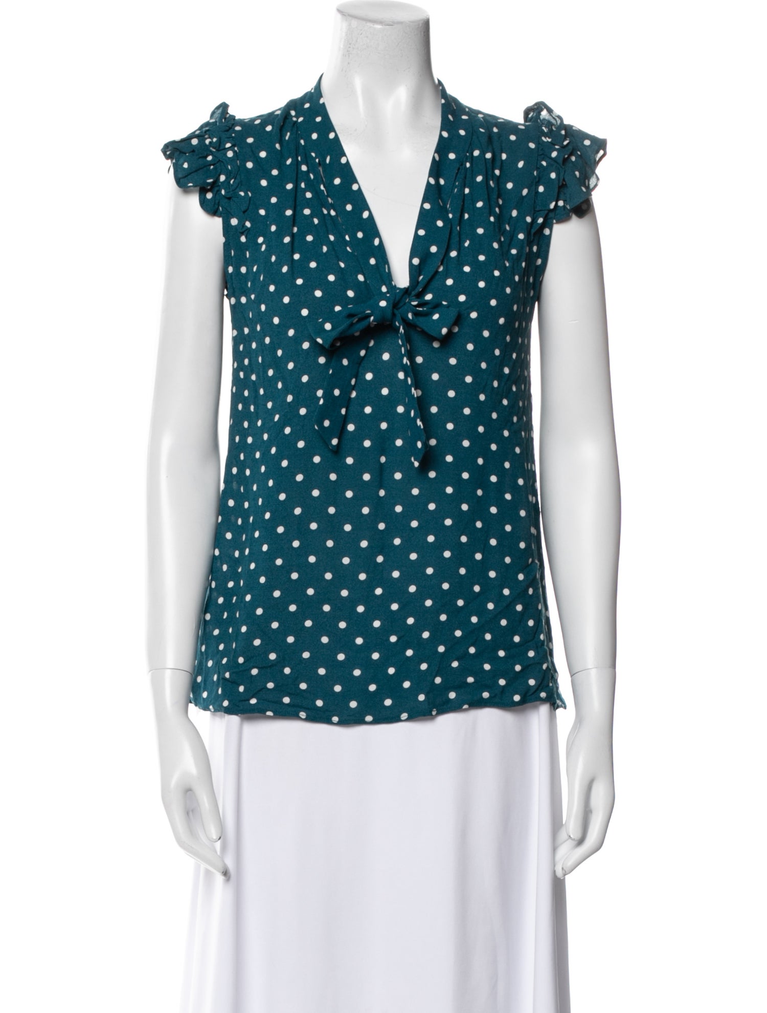 Zimmermann Polka Dot Print V-Neck Blouse