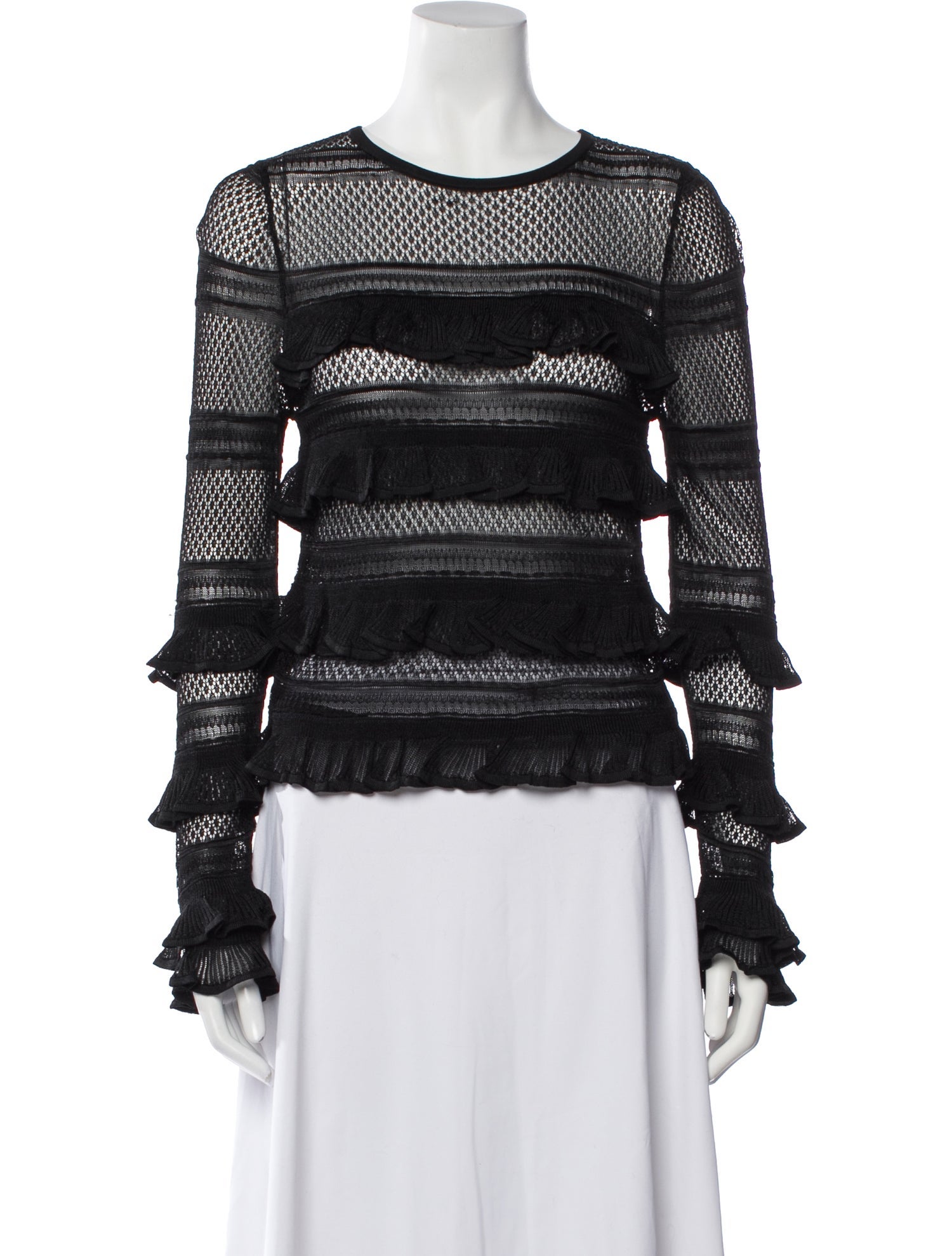 Zimmermann Crew Neck Long Sleeve Blouse