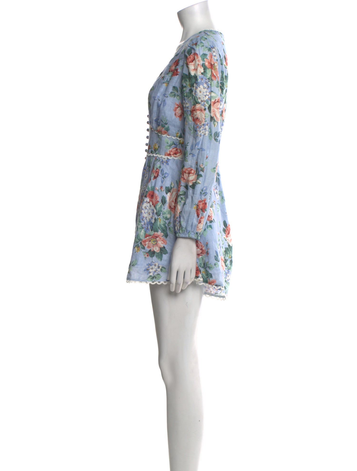 Zimmermann Linen Floral Print Romper