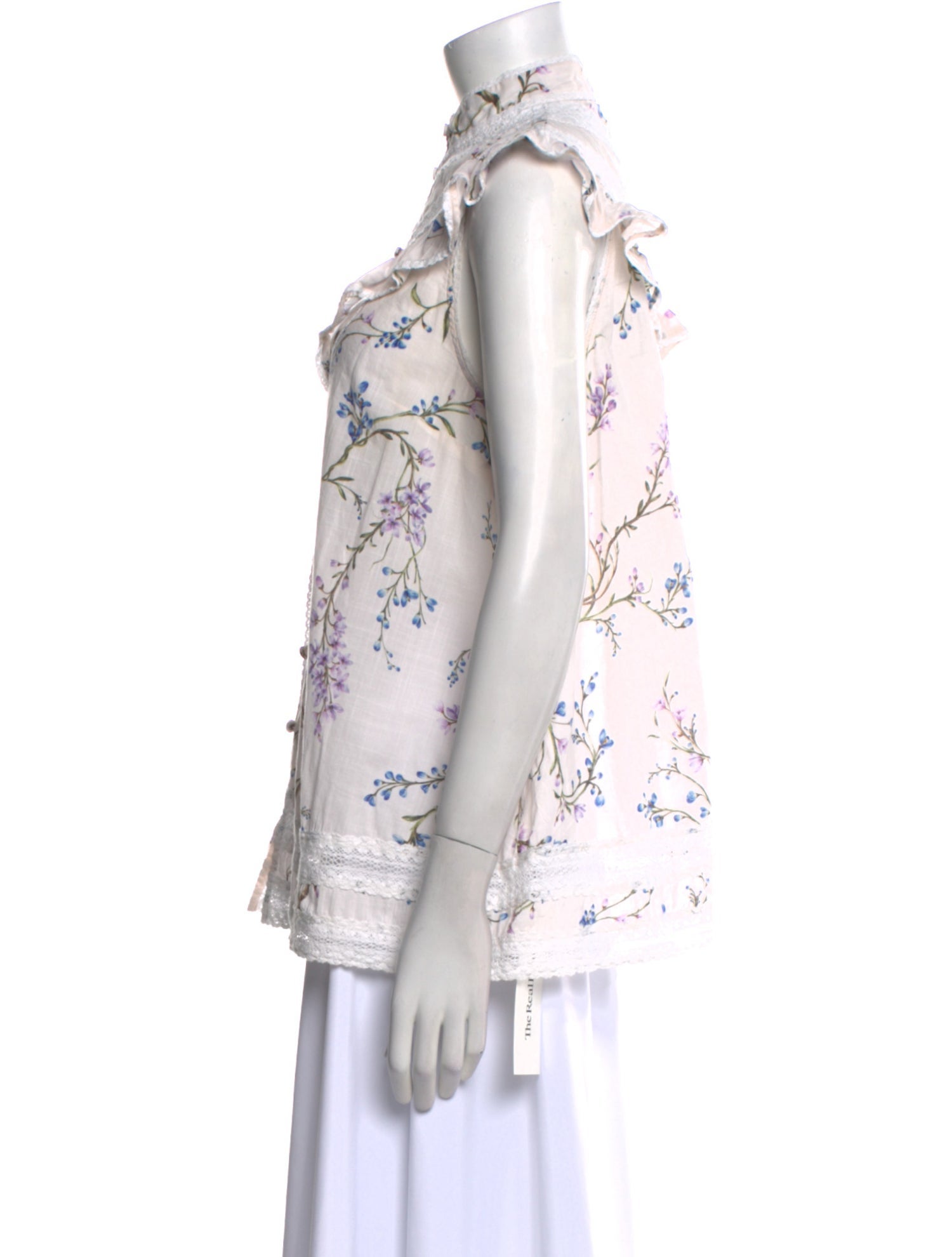 Zimmermann Floral Print Mock Neck Blouse