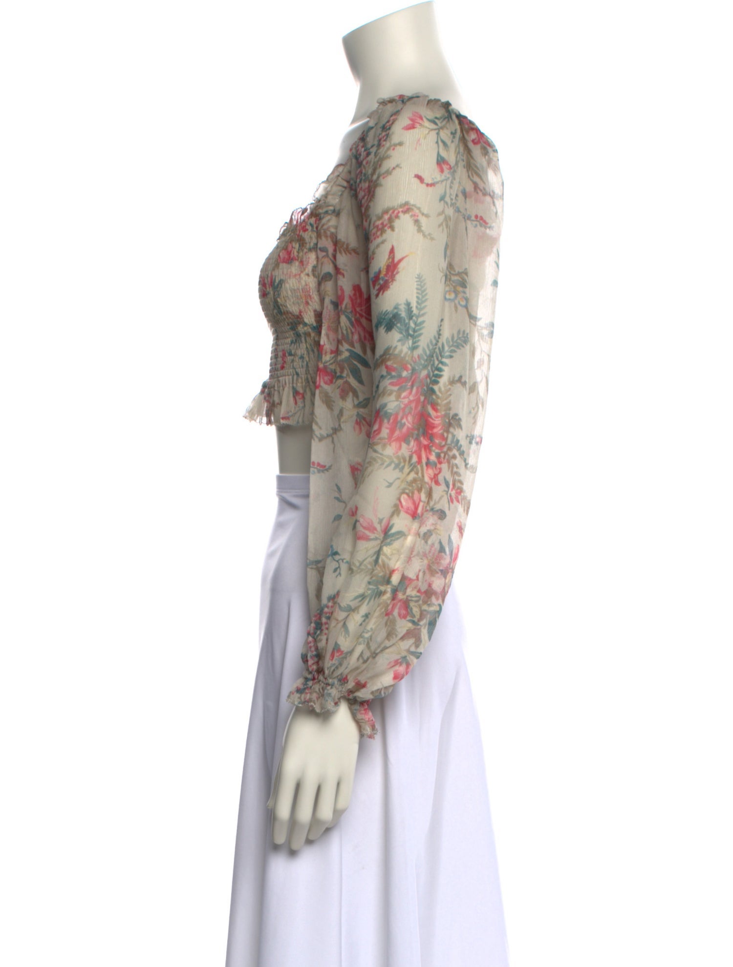 Zimmermann Silk Floral Print Crop Top