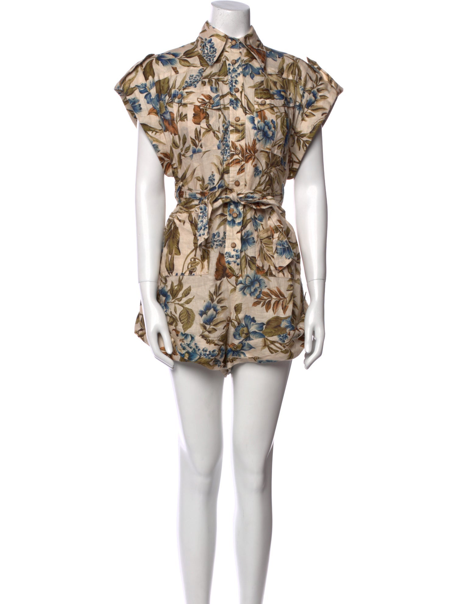 Zimmermann Linen Floral Print Romper